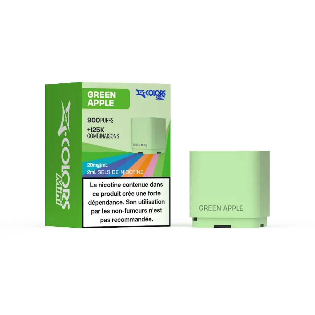 [zcolors green apple 20 zland] Z LAB Cartouches Z Colors Mini Green Apple 2ml (20mg sels)